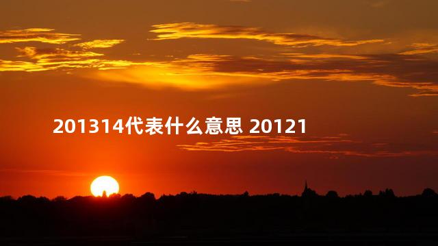 201314代表什么意思 20121314是什么意思